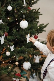 Porcelán függesztett angyal DOTS EZÜST (9 cm)