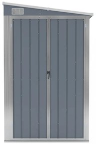 szürke acél falhoz erősíthető kerti fészer 118 x 382 x 178 cm
