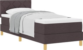 vidaXL Boxrugós ágy matracmal Sötét Barna 80 x 200 cm szövet