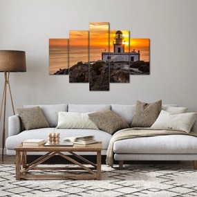Világítótorony naplementekor képe (150x105 cm)