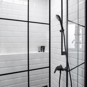 WENKO 24924100 - Zuhanyfej WATERSAVING SYSTEM 11x11 cm fekete