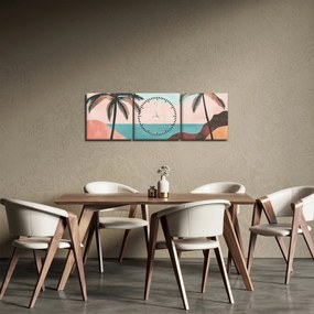 Kép - Pálmafák a tengernél (órával) (90x30 cm)