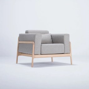 Fawn tölgyfa fotel szürke szövet ülőrésszel - Gazzda