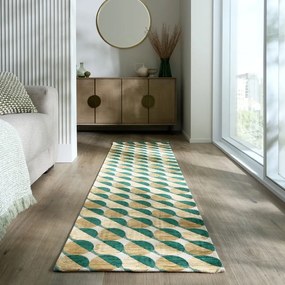 Sárga-zöld futószőnyeg 60x230 cm Carlos Circle Geo – Flair Rugs
