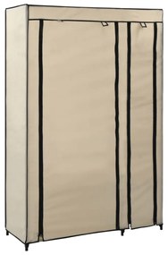 krémszínű összecsukható szövet ruhásszekrény 110 x 45 x 175 cm