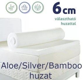 Ortho-Sleepy Memory topper fedőmatrac, Silver, Aloe vagy Bamboo huzattal, 6cm magas, 90x200cm