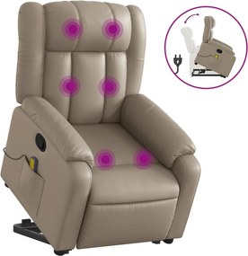 vidaXL cappuccino műbőr dönthető masszázs- és állófotel