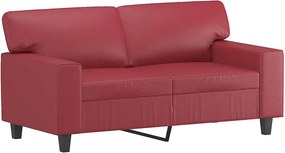 vidaXL 2 személyes bordó műbőr kanapé 120 cm