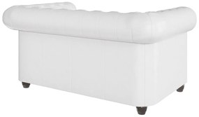 Fehér bőrutánzat kanapé 148 cm York – Ropez