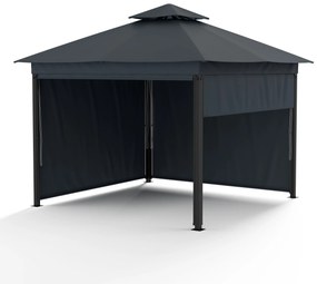 Grandezza Cortina kerti pavilon 3x3 m, időjárásálló, porfestett, oldalsó redőnyök