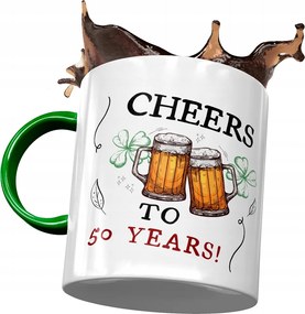 Zöld Bögre Születésnapra 50 50-es 50-es Ajándék Nyomtatott Fotóval