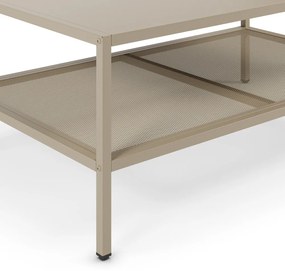 Krémszínű fém dohányzóasztal 60x100 cm Fayna – Marckeric