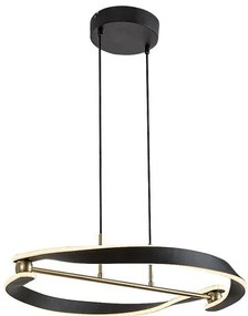 Modern fekete-arany LED függőlámpa étkezőbe és nappaliba – Rábalux Adalind 72149