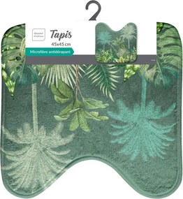 Zöld textil fürdőszobai kilépő WC-hez 45x45 cm Vagabonde – douceur d'intérieur