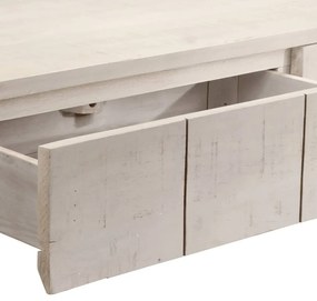 fehér tömör mangófa tálalóasztal 110 x 35 x 75 cm