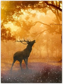 Poszterek 100x135 Szarvas az erdőben