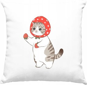 Epres Macska Kawaii Párna Fehér