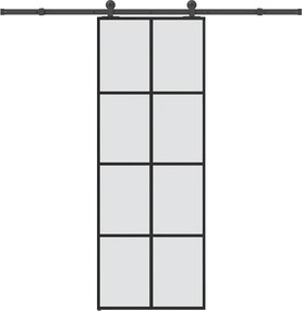 vidaXL ESG üveg és alumínium tolóajtó fémszerelvény-szettel 76x205 cm
