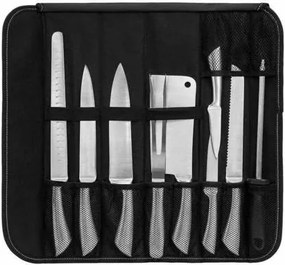9 részes késkészlet ajándék felcsavarható táskával