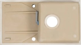 Gori szögletes egy medence + csepegtető gránit mosogató bézs