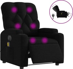 vidaXL fekete szövet elektromos dönthető masszázsfotel
