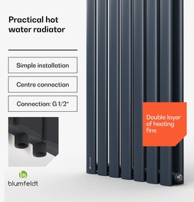 Blumfeldt Tallheo, 41 x 180, radiátor, fürdőszoba radiátor, csőradiátor, 1435 W, melegvizes, 1/2