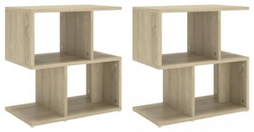 2 db sonoma tölgy színű szerelt fa éjjeliszekrény 50x30x51,5 cm