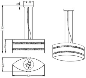 Trio NIKOSIA 2xE27/40W/230V ezüst függeszték kábellel