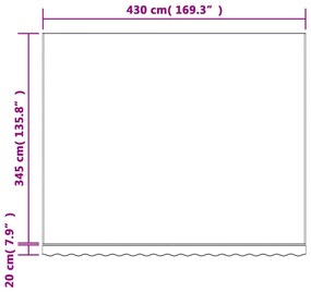 többszínű csíkos pótszövet napellenzőhöz 4,5 x 3,5 m
