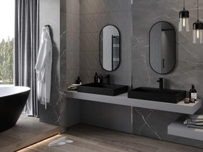 Mexen Loft ovális fürdőszobai tükör 80 x 40 cm, fekete keret - 9851-080-040-000-70