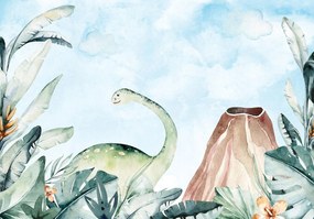 Fotótapéta gyerekeknek Színes Dinoszauruszok Flizelin Ragasztó 254 x 184