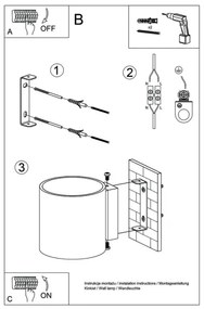 Sollux SL.0566 - ORBIS 1 fali lámpa 1xG9/40W/230V antracit