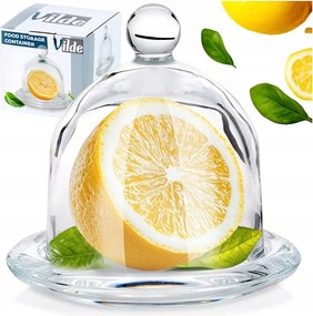 Citrom Tároló üveg fedővel a citrom tálalás tárolására