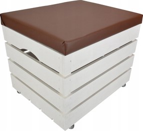 Tároló Doboz Ökobőr Kárpitozással Puff Kerekek