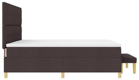 Box Spring Ágy Matraccal és Pad Dark Brown 200x200 cm Szövet
