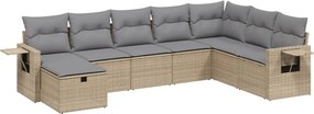 vidaXL 8 részes vegyes bézs polyrattan kerti ülőgarnitúra párnákkal