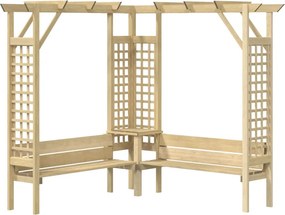 vidaXL impregnált fenyőfa sarokpergola paddal