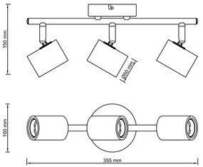 Brilliant - KERRY spotlámpa 3xE27/40W/230V fekete/bambusz
