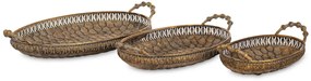 Antique keleties jellegƱ ovĂĄlis dombormintĂĄs Ăłarany 3db-os tĂĄlca szett 9x49x27 / 9x42x23 / 9x31x17cm