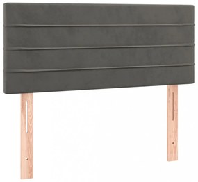 sötétszürke bársony LED-es fejtámla 90x5x78/88 cm