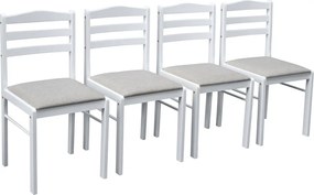 Étkezőgarnitúra 1+4, fehér/bézsesszürke, SOMIN