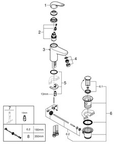 GROHE 24316001 - Mosdócsaptelep SWIFT DN 15 fényes króm