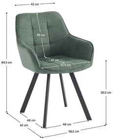 Dizájnos fotel Petena (zöld + fekete) . 1097100