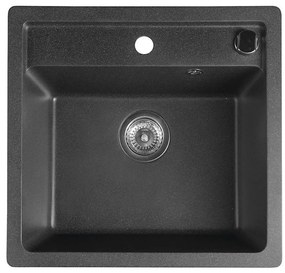 Sapho - Konyhai mosogató 53x50 cm gránit/fekete
