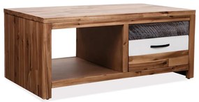 Tömör akácfa dohányzóasztal 90 x 50 x 37,5 cm