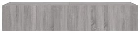 2 db szürke sonoma fali TV-szekrény LED-ekkel 80x35x31 cm