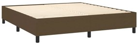 barna szövet rugós és LED-es ágy matraccal 160x200 cm