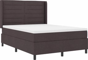 vidaXL LED Box Spring Ágy matracmal Sötét Barna 140 x 190 cm szövet