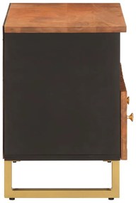 fekete-barna tömör mangófa TV-szekrény 70 x 33,5 x 46 cm