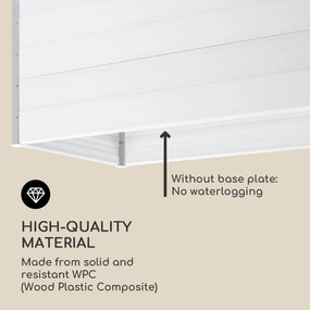 Blumfeldt Nova Grow, kerti ágyás, 195 x 91 x 100 cm, WPC, fa megjelenés, fehér